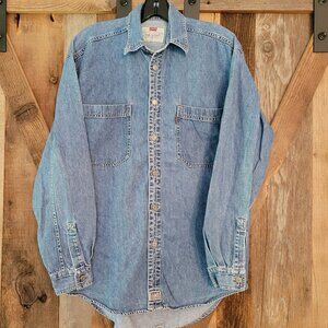 Vtg 1996 Levi's Red Tab Denim Shirt Mens Sz S Metal Buttons EUC